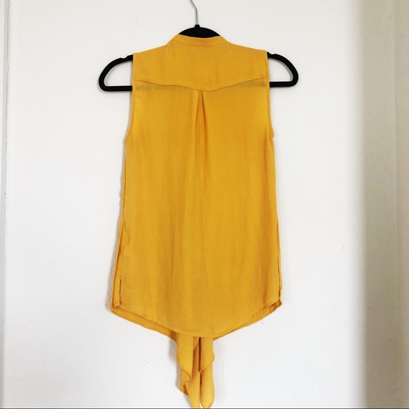 H&M | Chiffon Blouse in Mustard Yellow | Size 2 - Picture 2 of 4